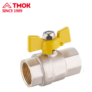 Top butterfly handle internal thread brass gas valve Dn15